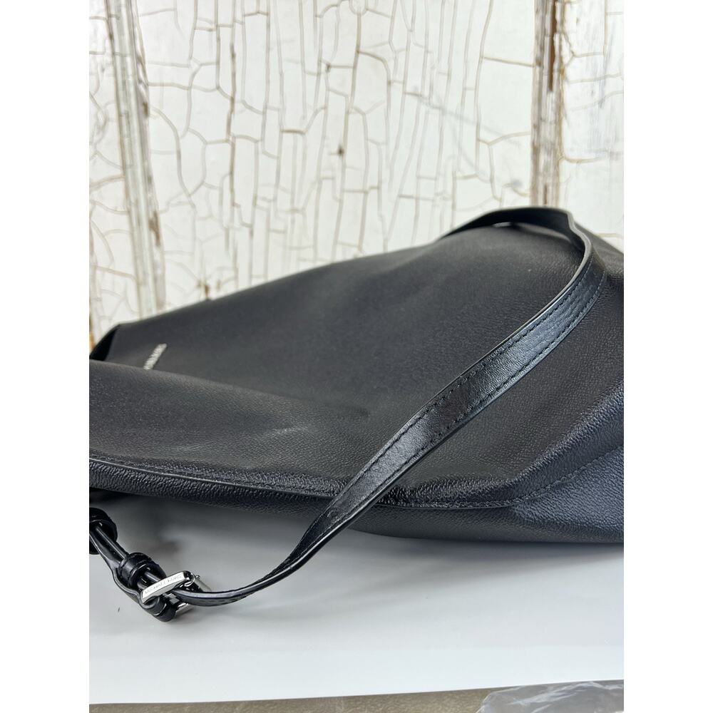 Michael Kors Hayley Black Coated Leather Large Tote Purse Double Handles W Strap - Picture 7 of 16